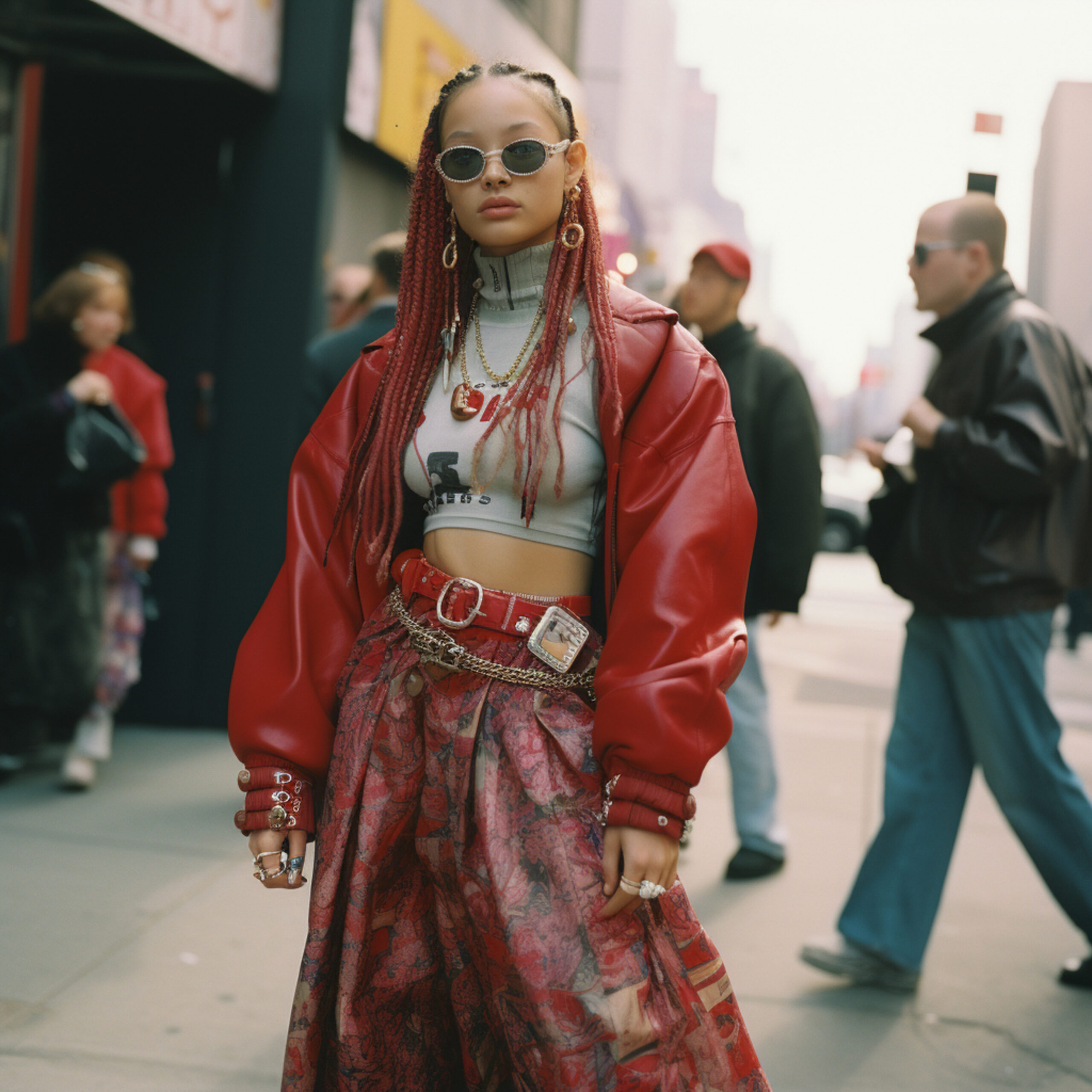 a girl dressed in Y2K street style --v 5.2 Job ID: 7cbe24ac-851b-4569-bfe3-d7c4c07ef442